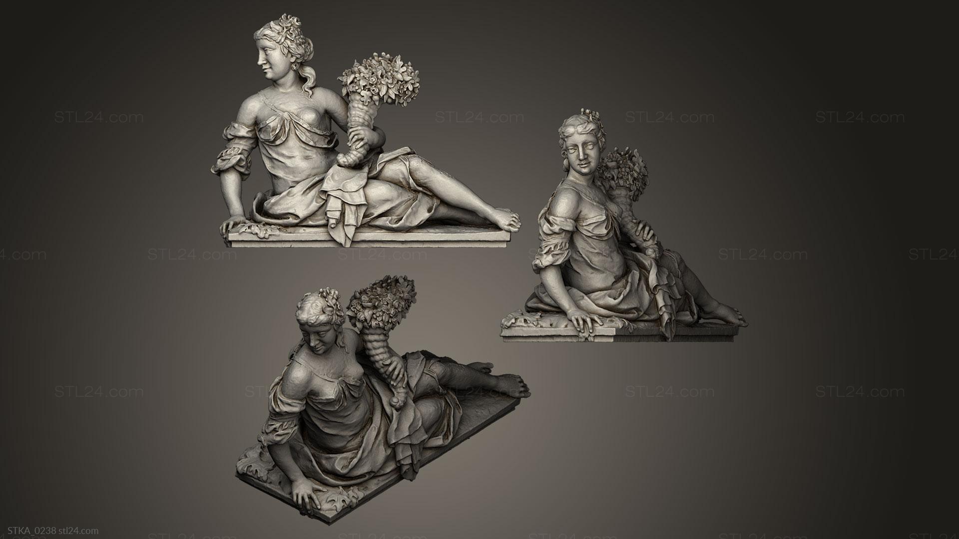 Статуи античные и исторические (Флора Шлосс Хоф, STKA_0238) 3D модель для ЧПУ станка
